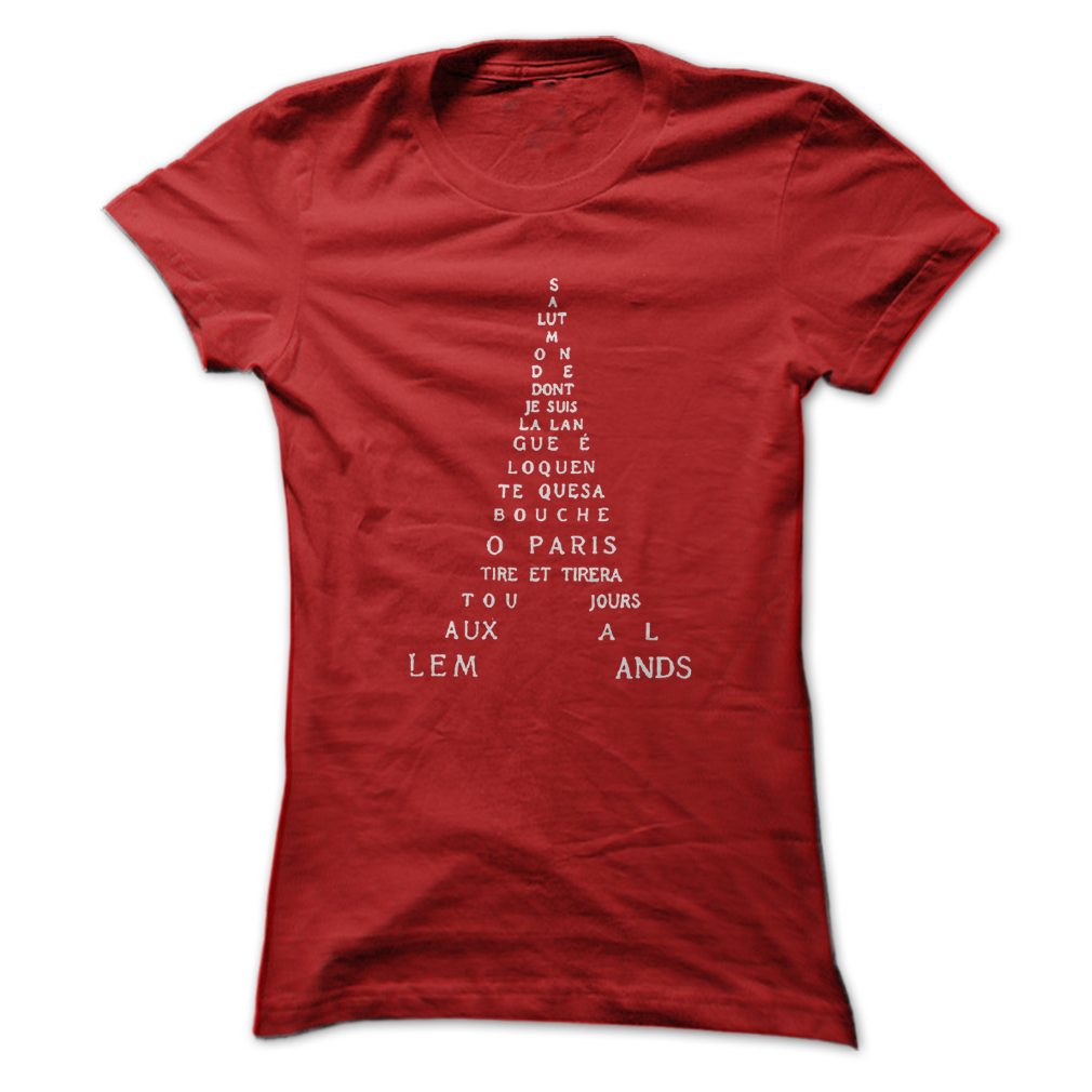 Eiffel Tower Poem by Guillaume Apollinaire Tee