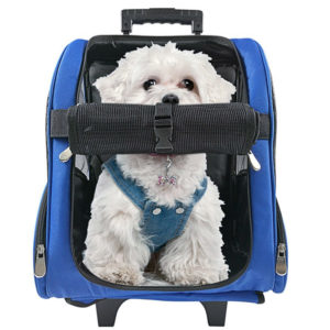 Dog Luggage Carrier on Wheels for Airplane Travel