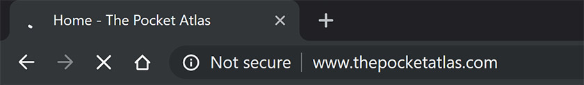 Example of unsecured website URL in browser