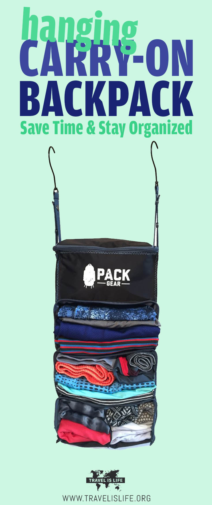 Hanging Carry-On Backpack & Travel Organizer