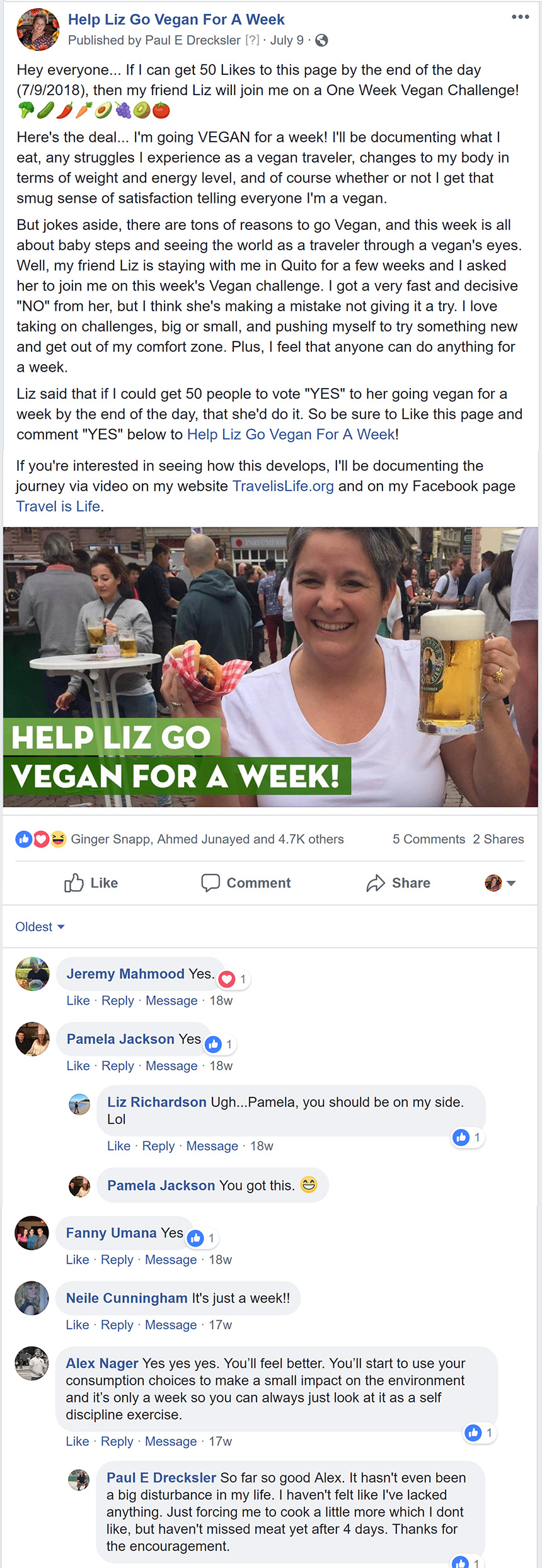 Help Liz Go Vegan For A Week