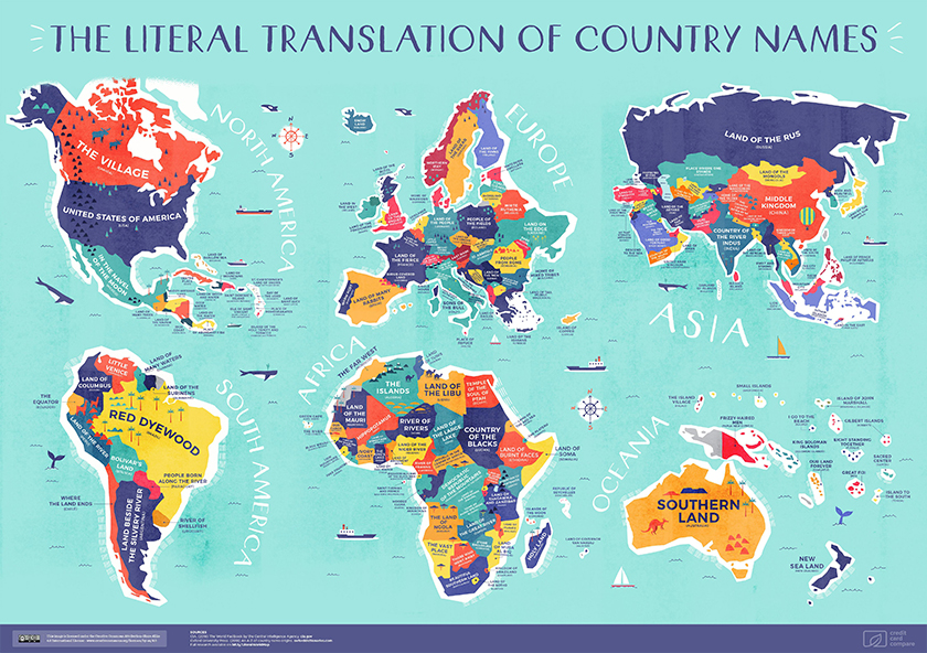 Literal Translation of Country Names Map