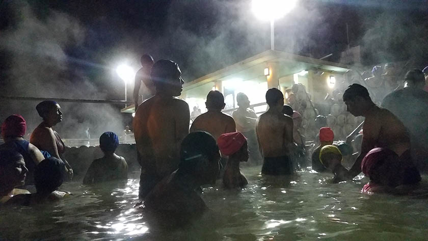 Locals Bathing at Termas de la Virgen