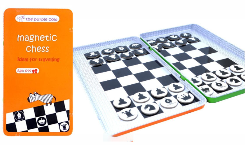Magnetic Chess Sets Magnetic International Chess Sets Travel Game Sets Portable Folding Board with Plastic Filled Chess Pieces Educational Learning Toys for Adults Kids 12, black & white 