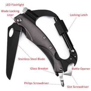 Multi-Tool Carabiner Knife For Travelers