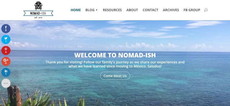 Nomad-ish Travel Blog - Divi Example