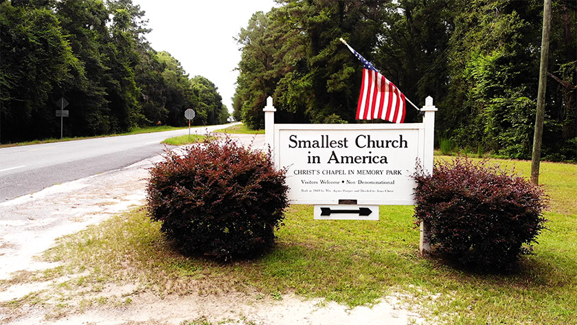 Smallest Church in America Sign