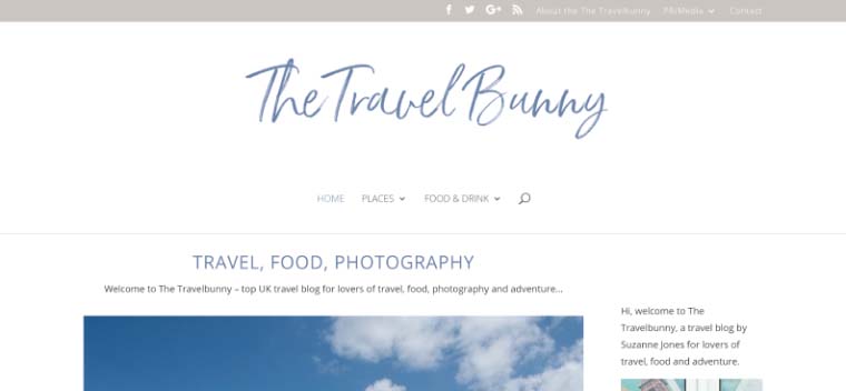 The Travel Bunny - Divi Theme Travel Blog Example