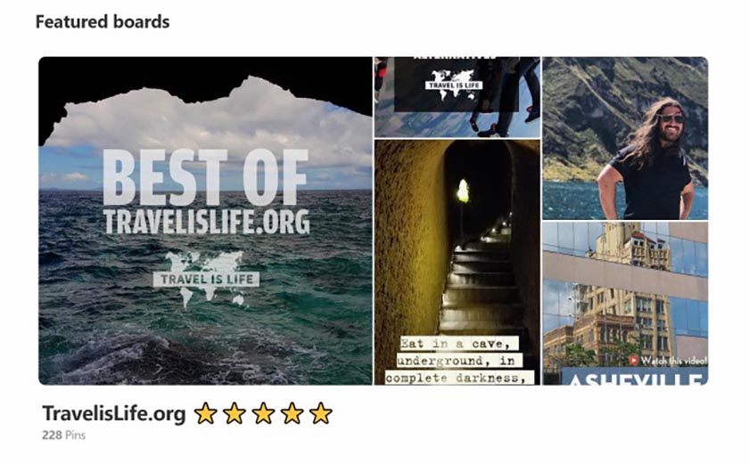 Travel is Life Featured Board on Pinterest