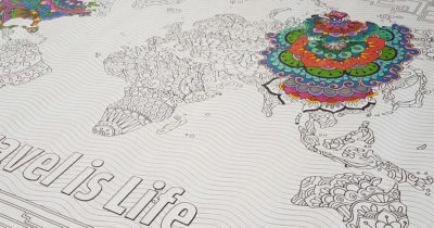 World Map Coloring Poster