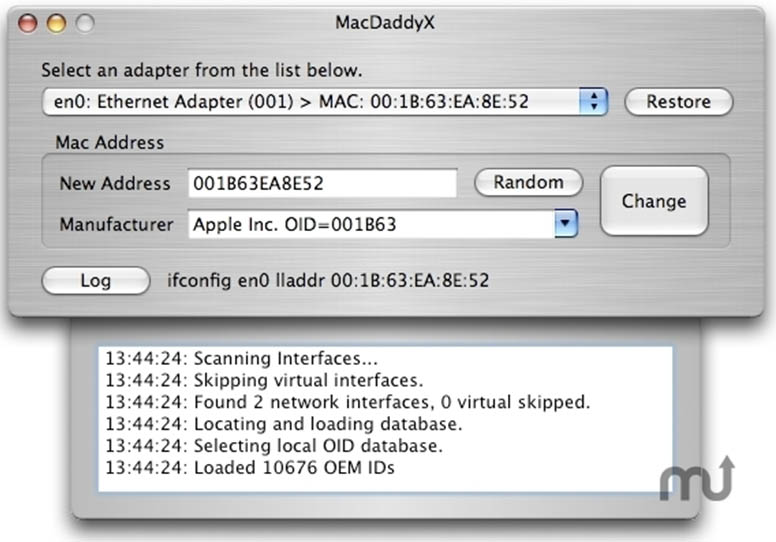 Download MacDaddyX Mac Address Spoofer for Apple Macintosh Laptops